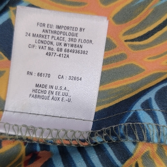 Anthropology- HD in Paris Anegada Tropical Print Tank Women's Size XS - Picture 4 of 10